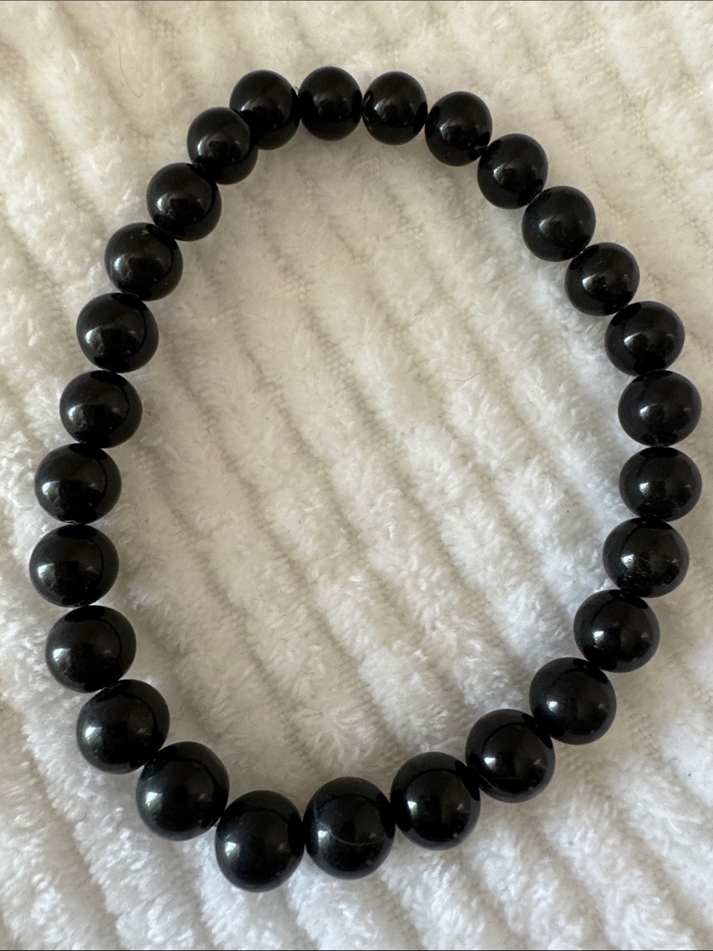 American California Black Jade Beaded Stretch Bracelet 93.40 ctw fits 7.5 wrist